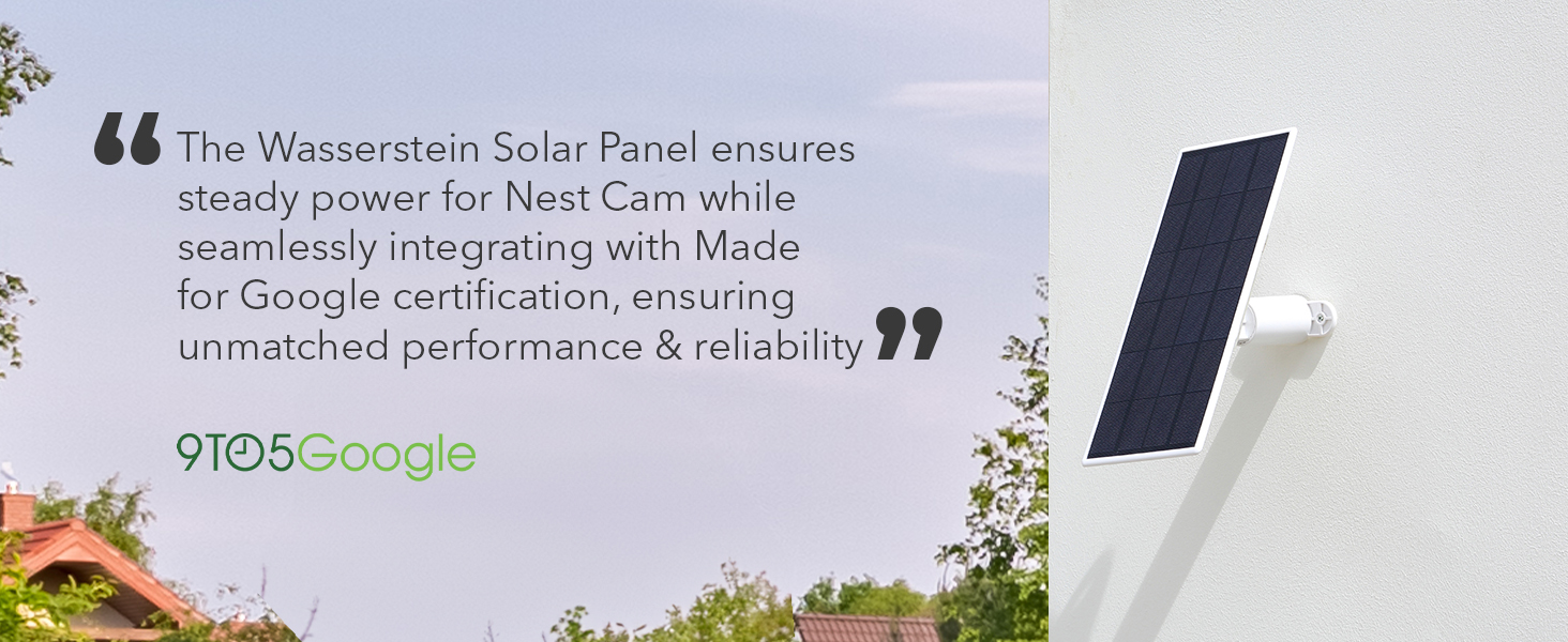 2.5W Solar Power - Google Nest Cam Outdoor or Indoor, Battery