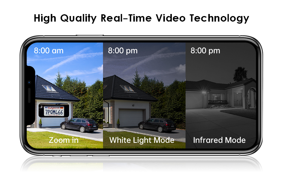zoom in infrared night vision 1080p white light full-color live stream home security IP cam smart