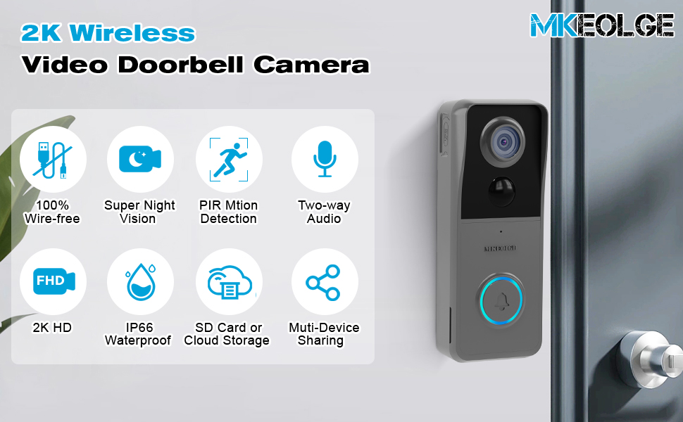 2K HD Doorbell Camera