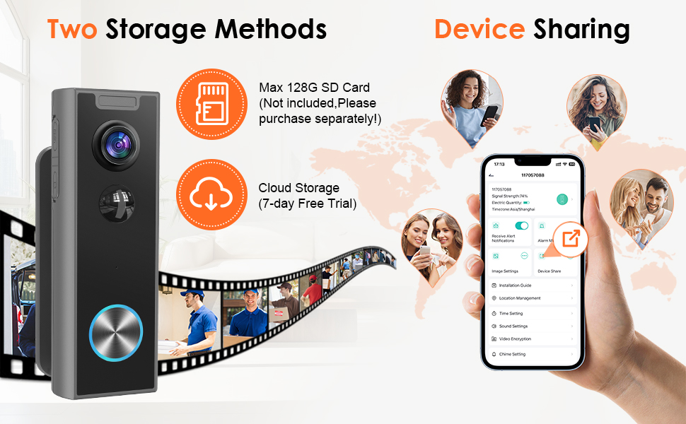 2K Video Doorbell Camera Wireless