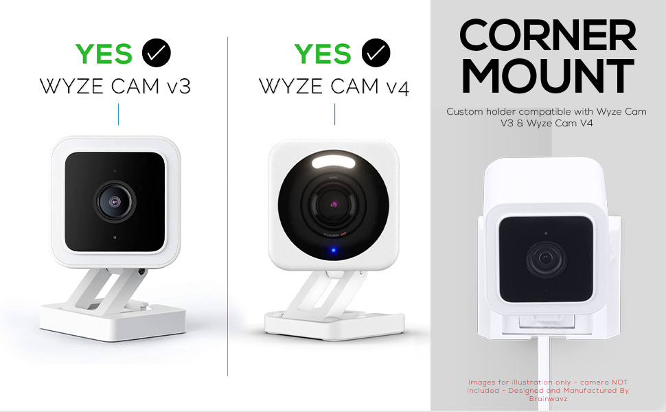 Wall Mount Kit for Wyze Cam V3, VHB Stick On - Easy to Install, No Tools Needed, No Mess