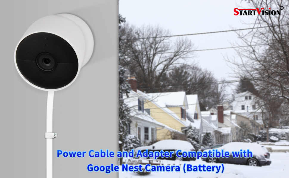 Power Charging Cable Compatible with Google Nest Cam (Battery)