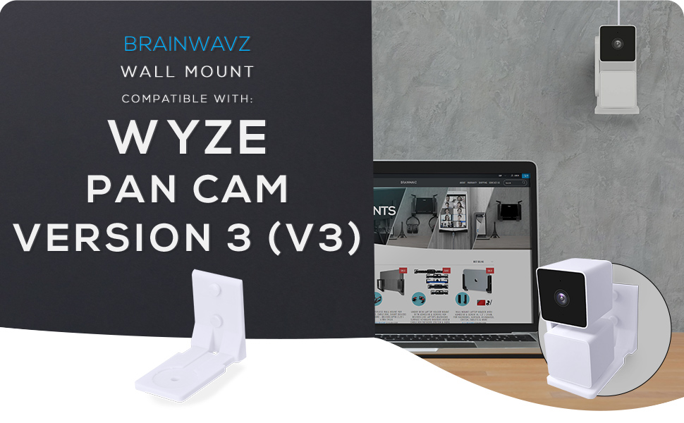 Wall mount for Wyze Pan Can Version 3 (V3) security WIFI cameras